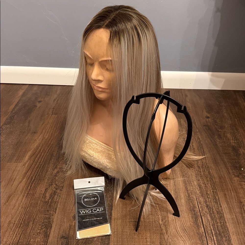 Bellami Lacefront Wig with Wig Cap and Wig Stand